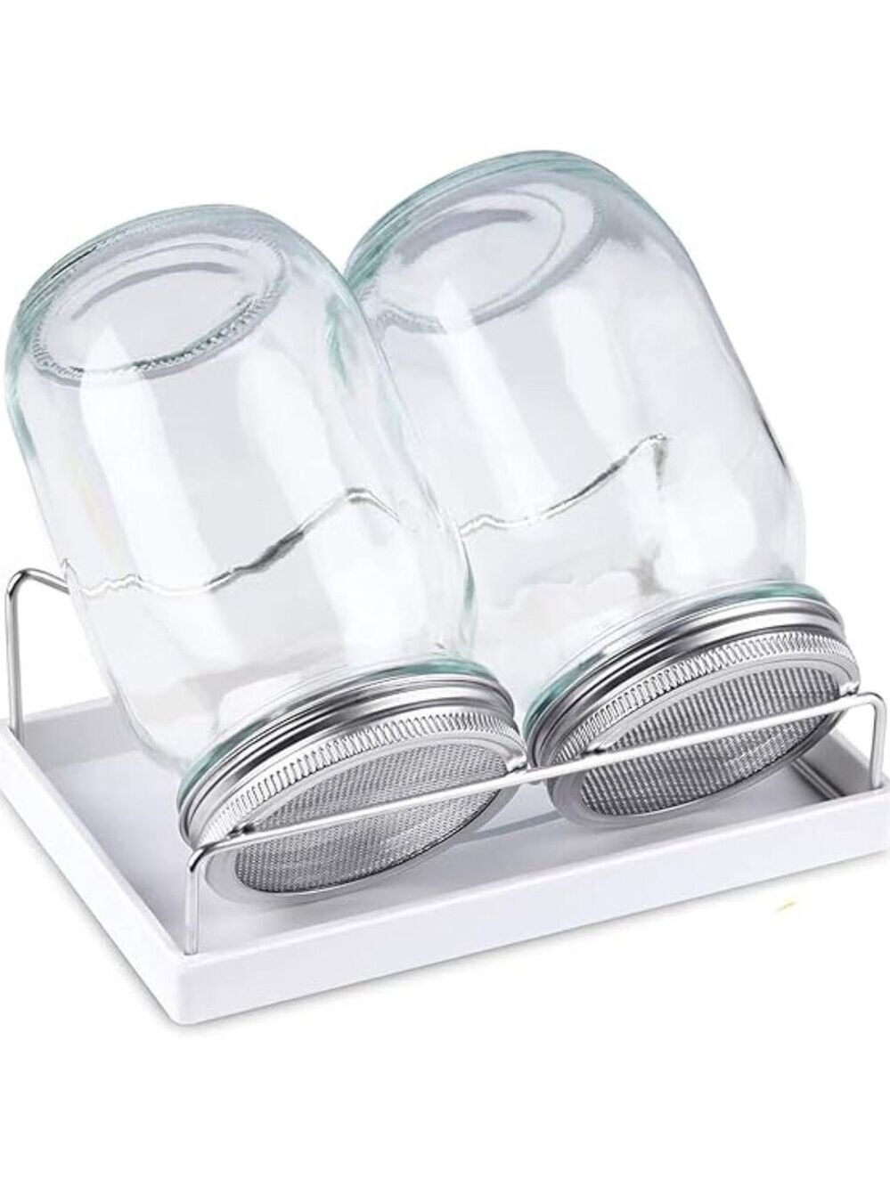 Sprouting Jar Kit-2 Wide Mouth Quart Mason Jars with 316 Stainless Steel Screen‎
